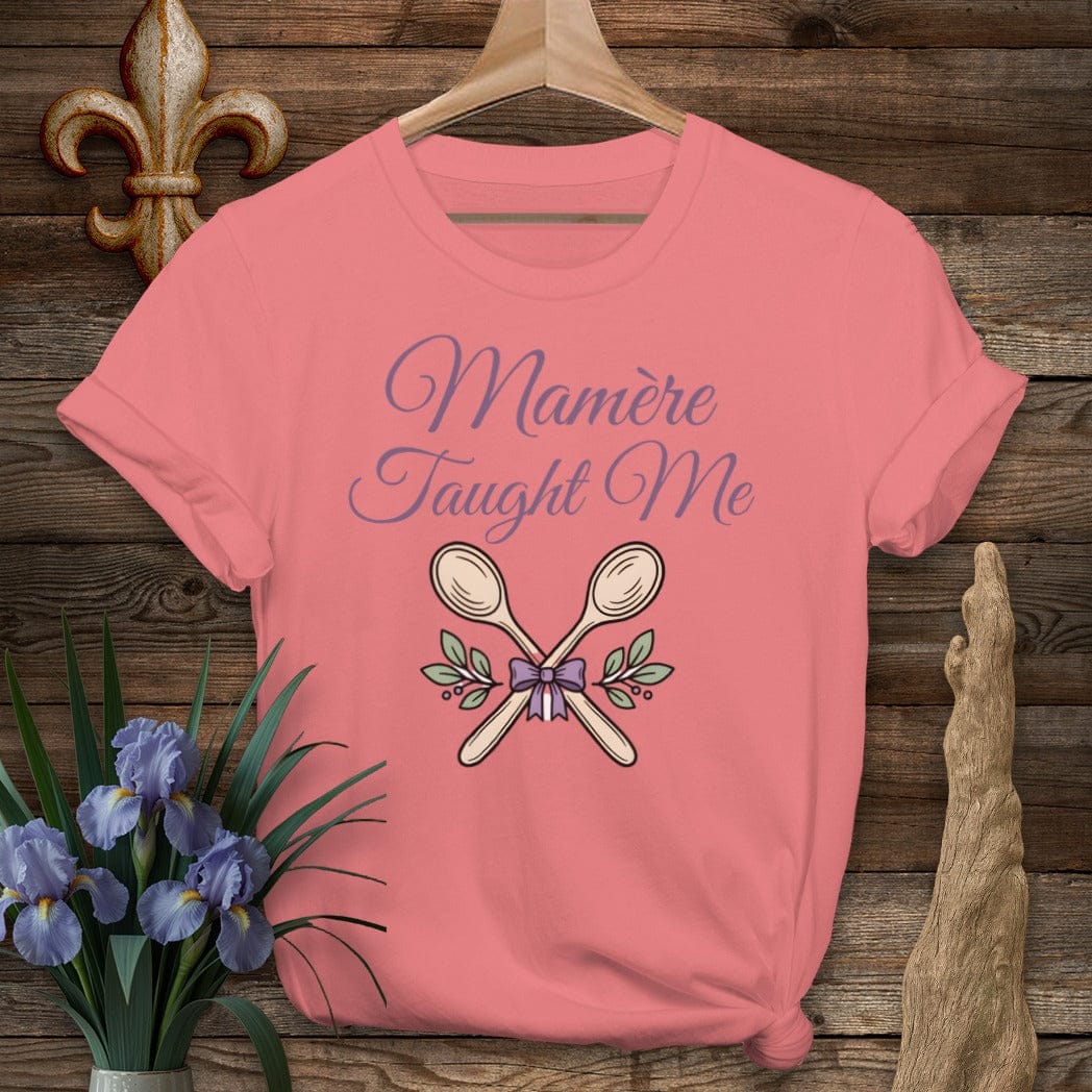 S / Coral Silk Louisiana Mamere Taught Me T-Shirt by Laissez Faire Wear