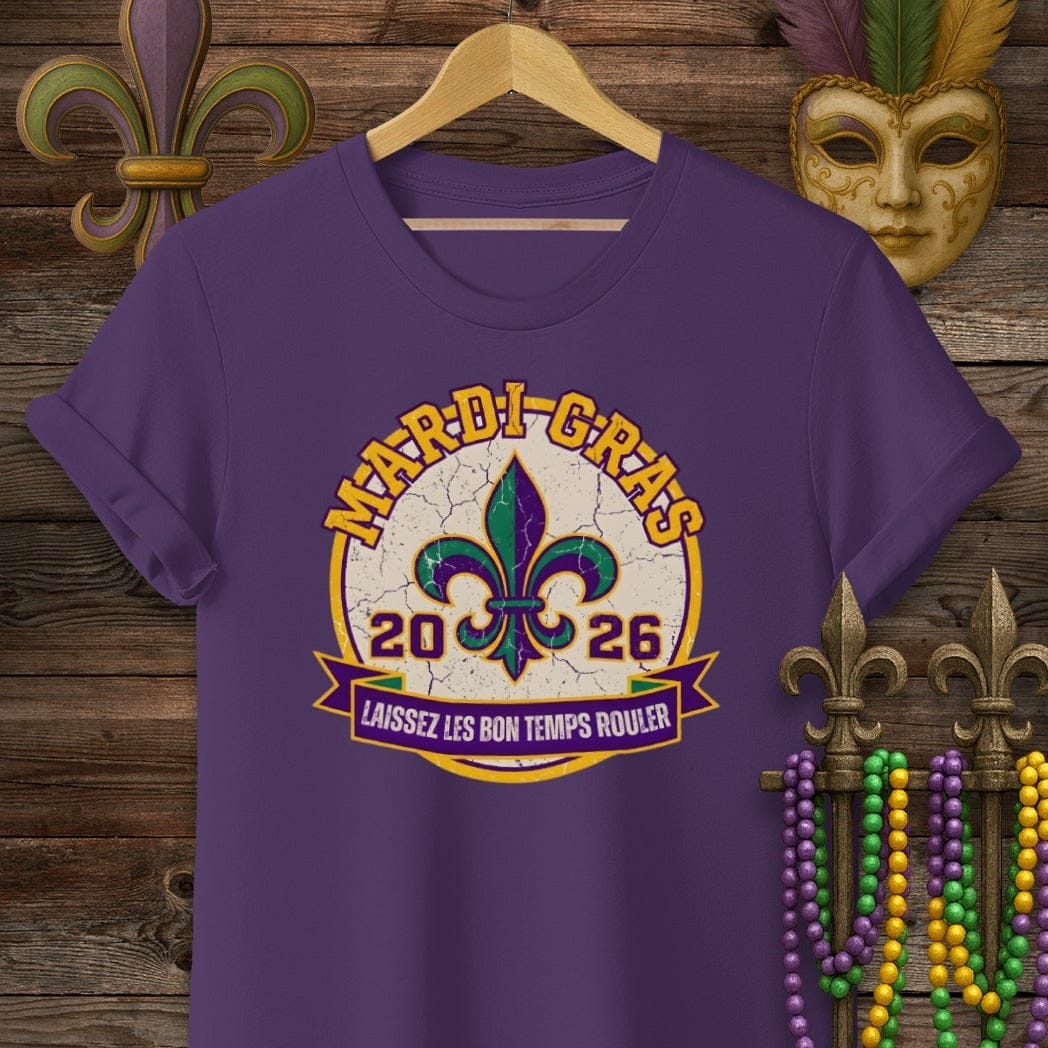 S / Purple Louisiana Mardi Gras 2026 T-Shirt by Laissez Faire Wear