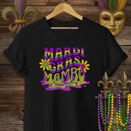 S / Black Louisiana Mardi Gras Mambo T-Shirt by Laissez Faire Wear