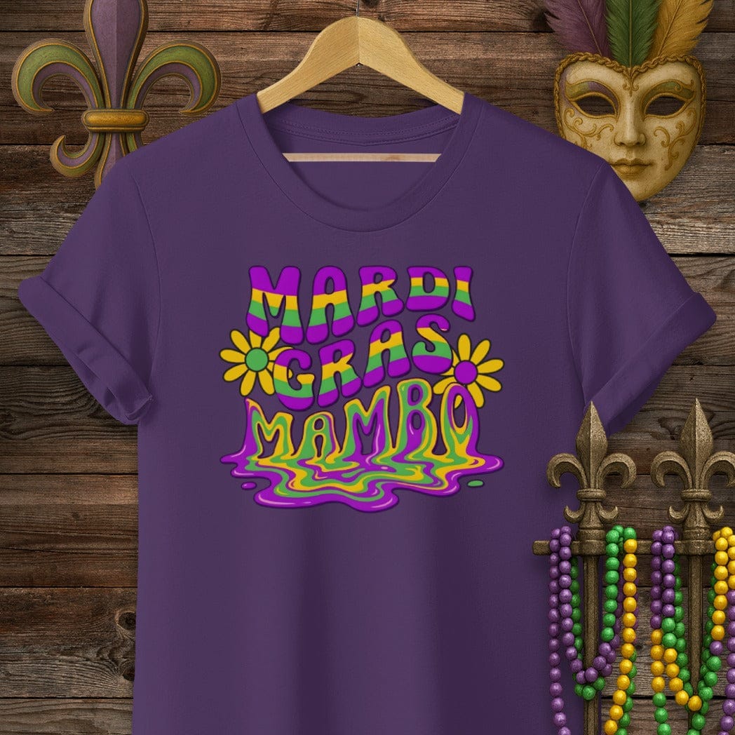 S / Purple Louisiana Mardi Gras Mambo T-Shirt by Laissez Faire Wear