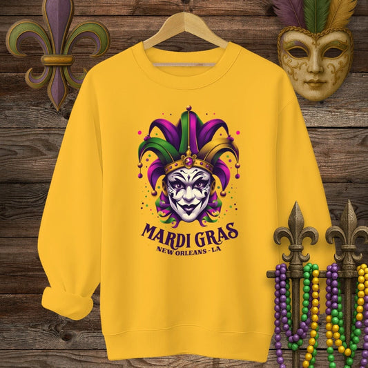 S / Gold Louisiana Mardi Gras NOLA Mardi Gras Sweatshirt by Laissez Faire Wear