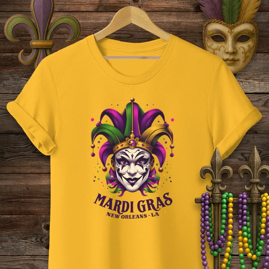 S / Gold Louisiana Mardi Gras NOLA Mardi Gras T-Shirt by Laissez Faire Wear
