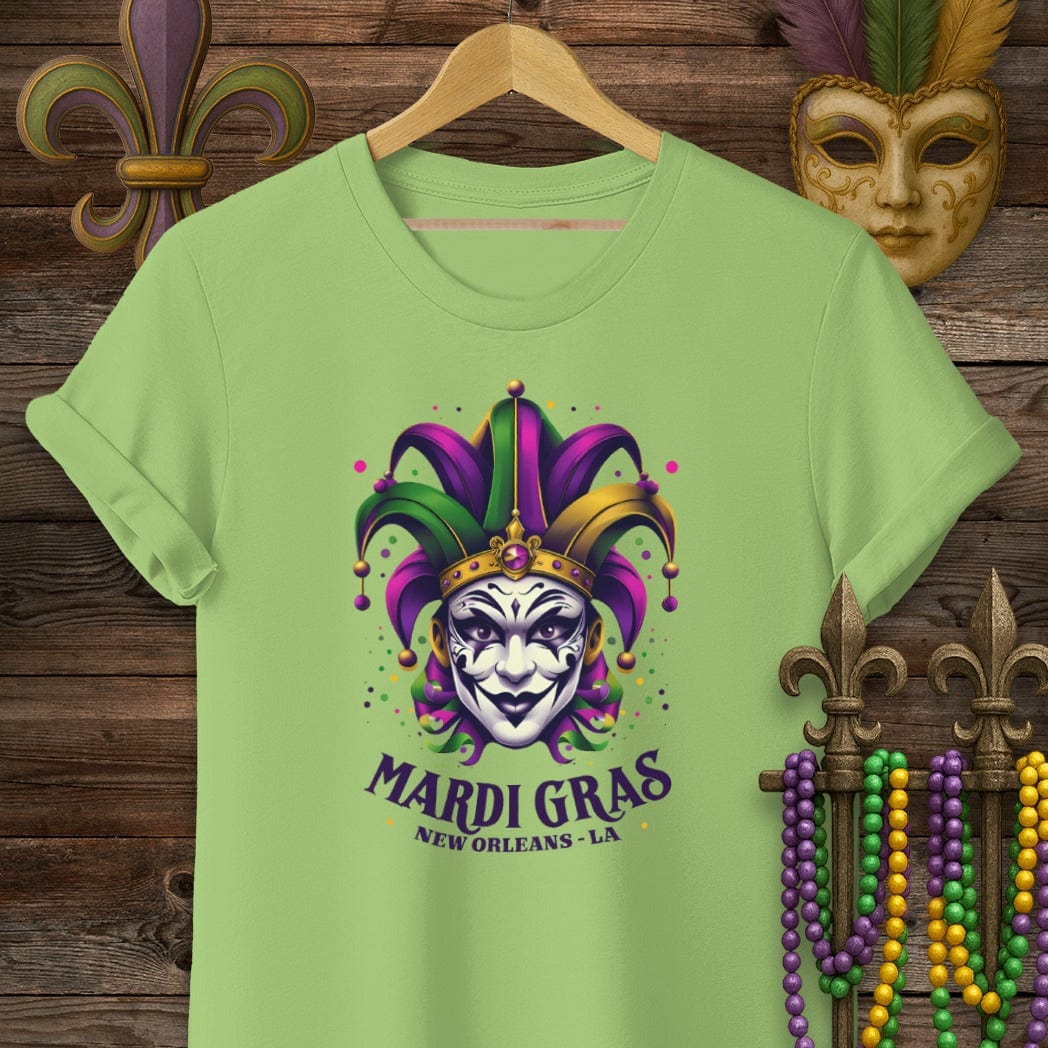 S / Lime Louisiana Mardi Gras NOLA Mardi Gras T-Shirt by Laissez Faire Wear