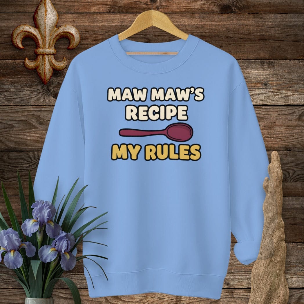 S / Carolina Blue Louisiana Maw Maw's Recipe Sweatshirt by Laissez Faire Wear