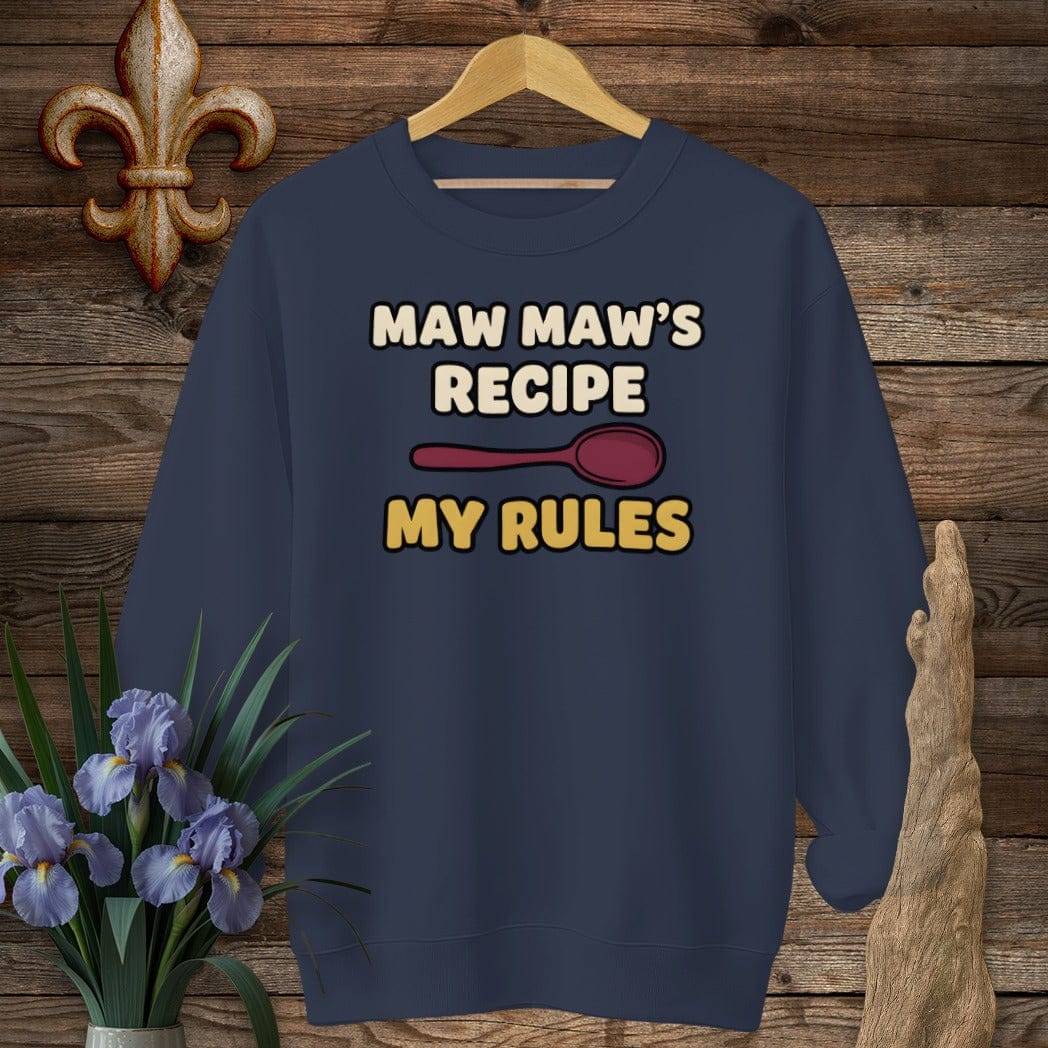 S / Navy Louisiana Maw Maw's Recipe Sweatshirt by Laissez Faire Wear