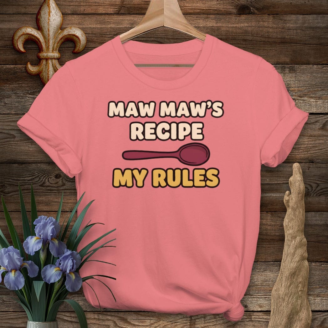 S / Coral Silk Louisiana Maw Maw's Recipe T-Shirt by Laissez Faire Wear