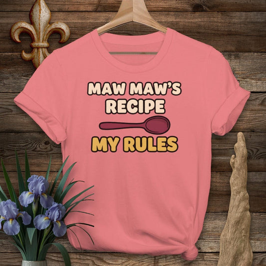 S / Coral Silk Louisiana Maw Maw's Recipe T-Shirt by Laissez Faire Wear
