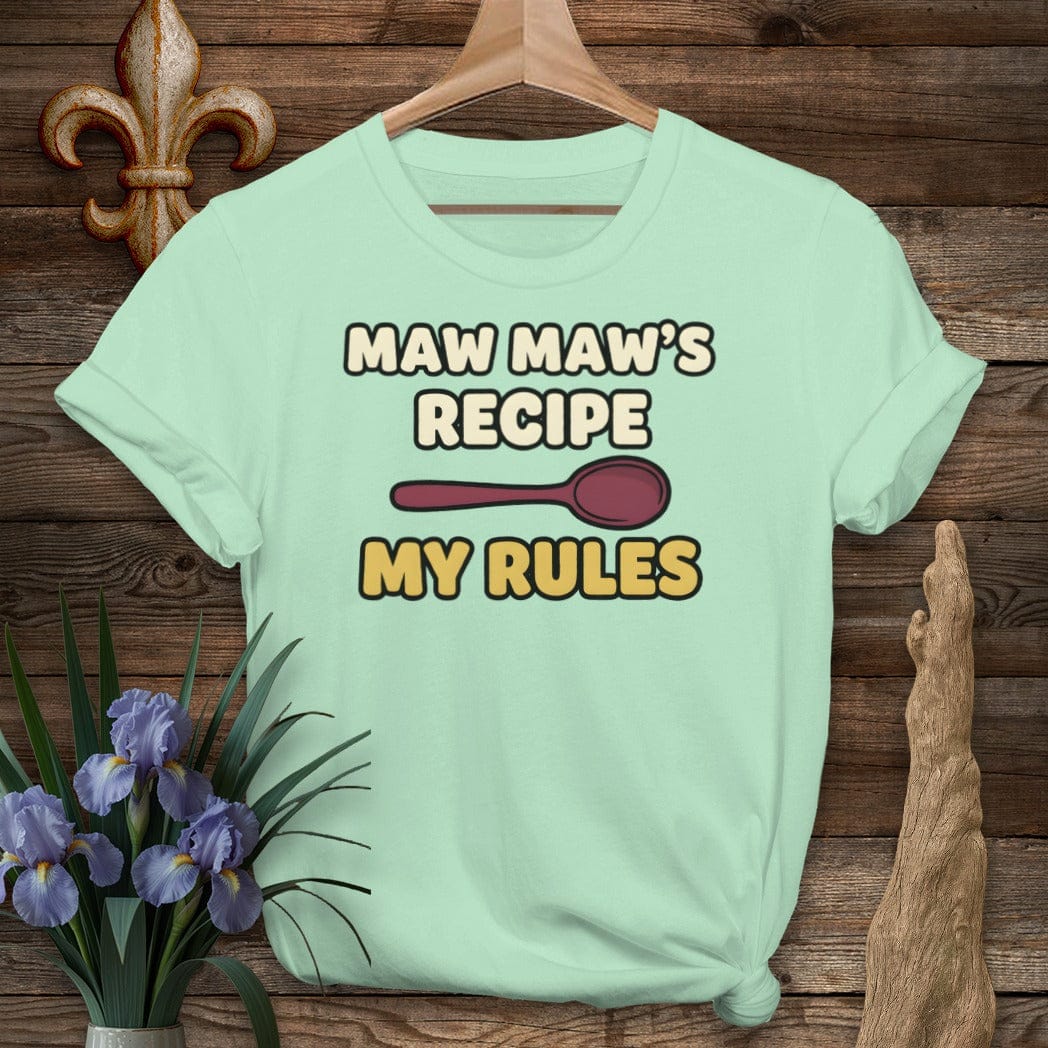 S / Mint Green Louisiana Maw Maw's Recipe T-Shirt by Laissez Faire Wear