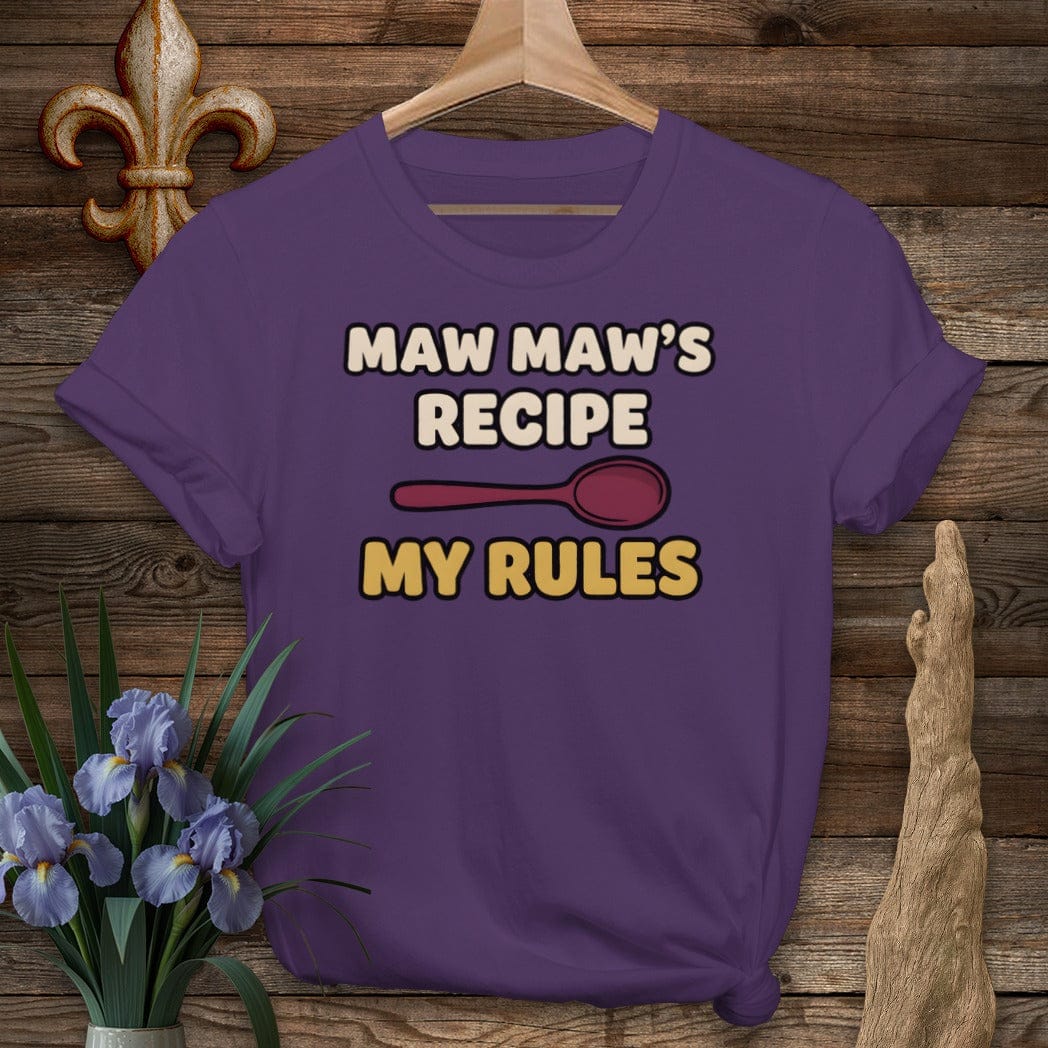 S / Purple Louisiana Maw Maw's Recipe T-Shirt by Laissez Faire Wear