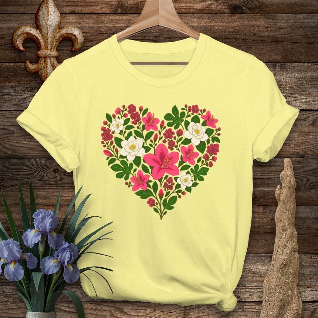 S / Cornsilk Louisiana MawMaws Heart T-Shirt by Laissez Faire Wear