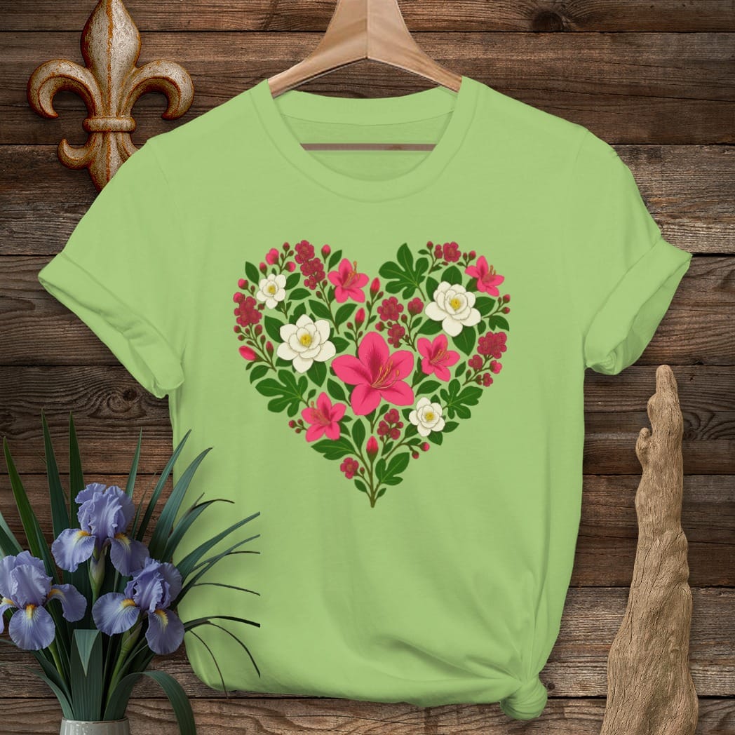 S / Lime Louisiana MawMaws Heart T-Shirt by Laissez Faire Wear