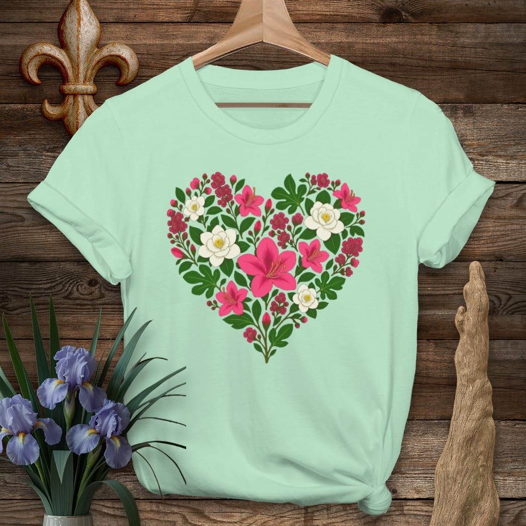 S / Mint Green Louisiana MawMaws Heart T-Shirt by Laissez Faire Wear
