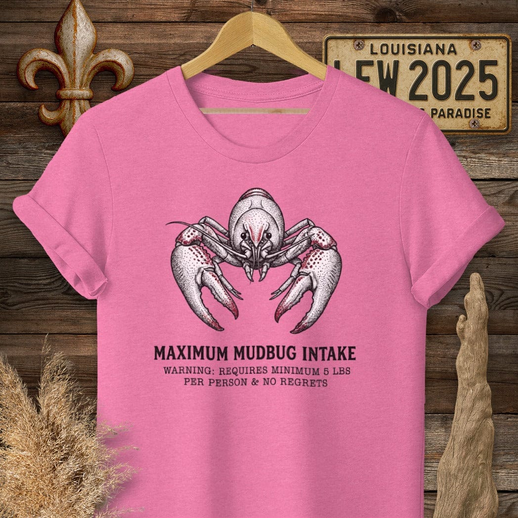 S / Heather Heliconia Louisiana Maximum Mudbug Intake T-Shirt by Laissez Faire Wear