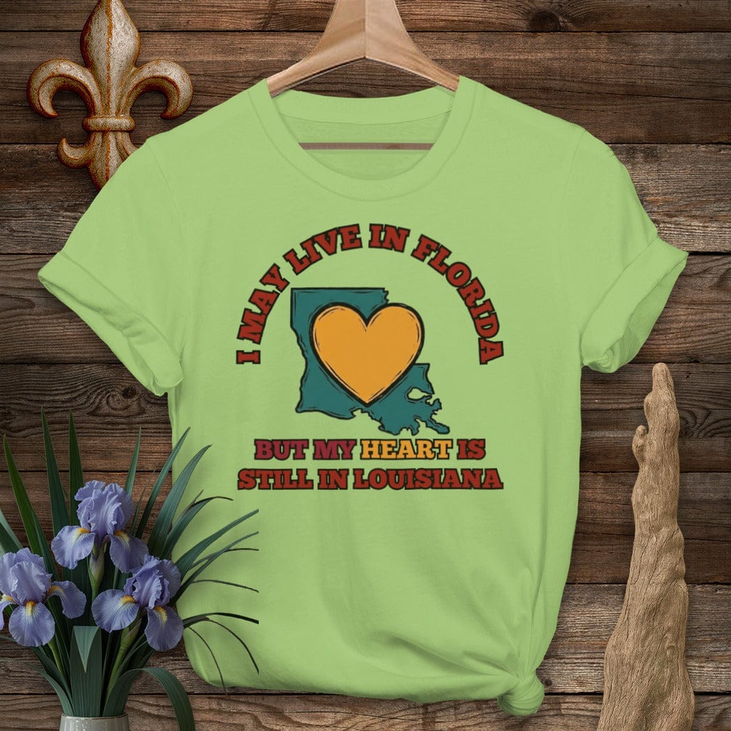S / Lime Louisiana May Live in Florida T-Shirt by Laissez Faire Wear