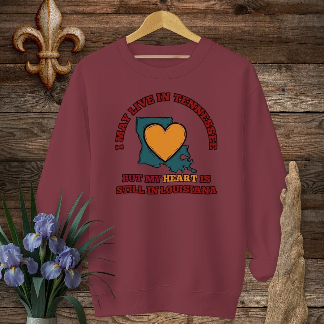 S / Garnet Louisiana May Live in Tennessee Sweatshirt by Laissez Faire Wear
