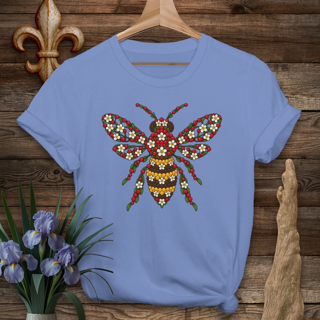 S / Iris Louisiana Mayhaw Bee T-Shirt by Laissez Faire Wear