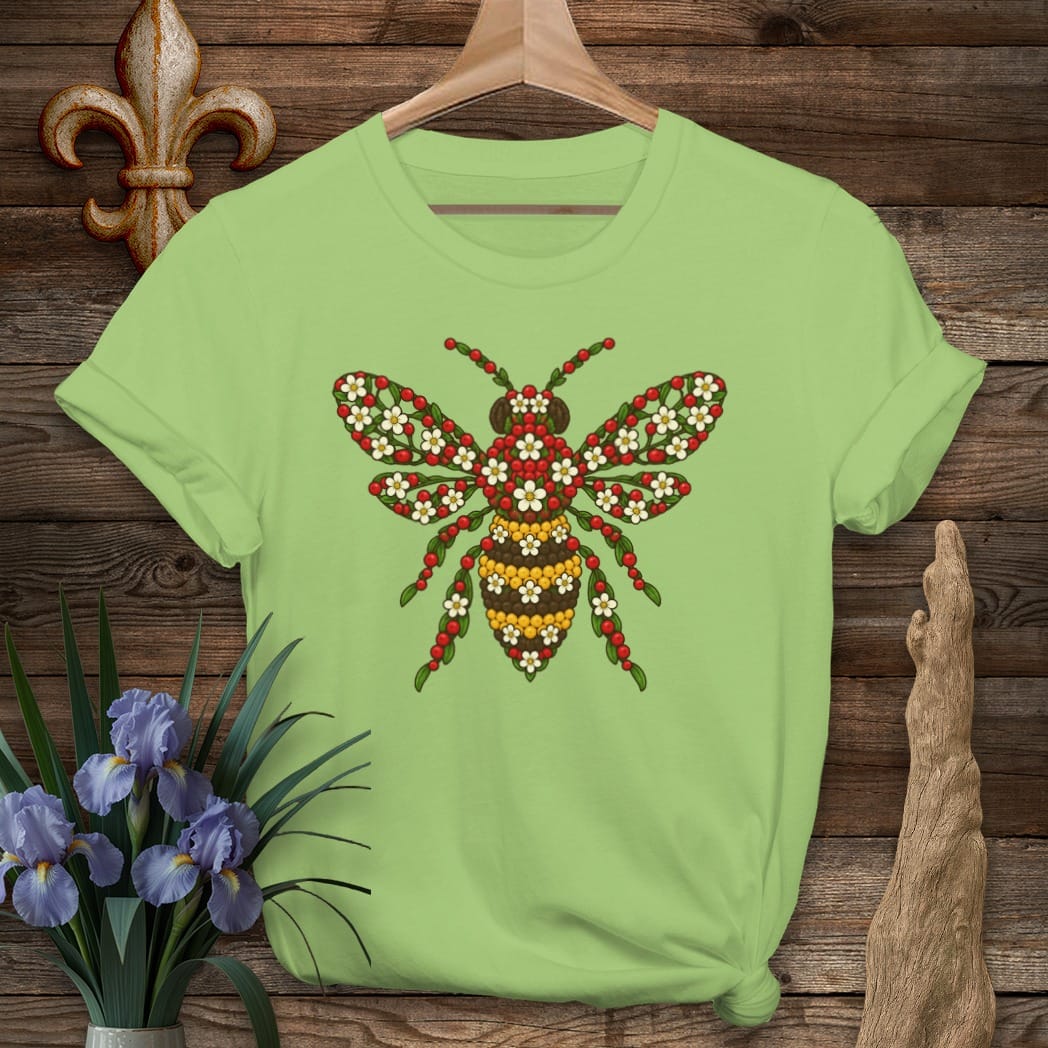 S / Lime Louisiana Mayhaw Bee T-Shirt by Laissez Faire Wear