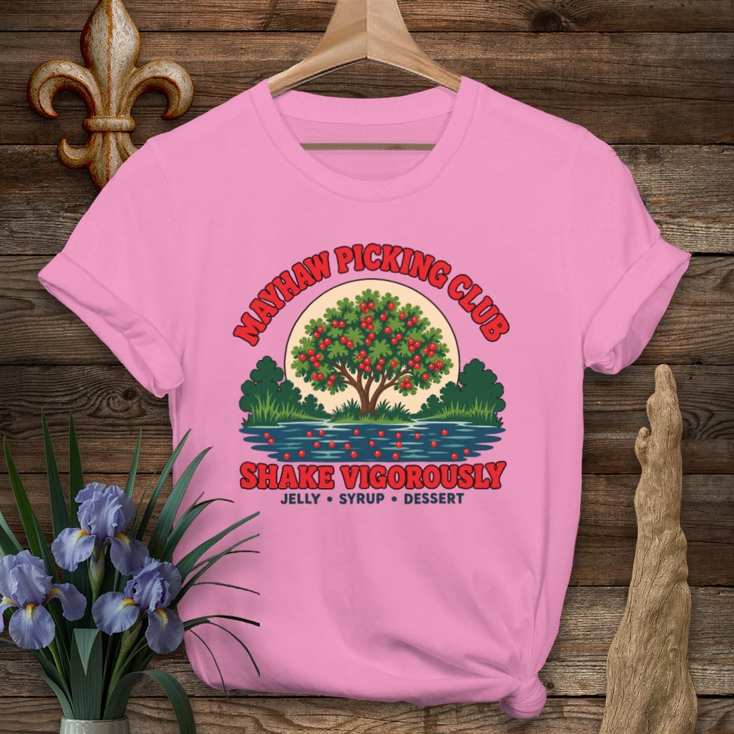 S / Azalea Louisiana Mayhaw Picking Club T-Shirt by Laissez Faire Wear