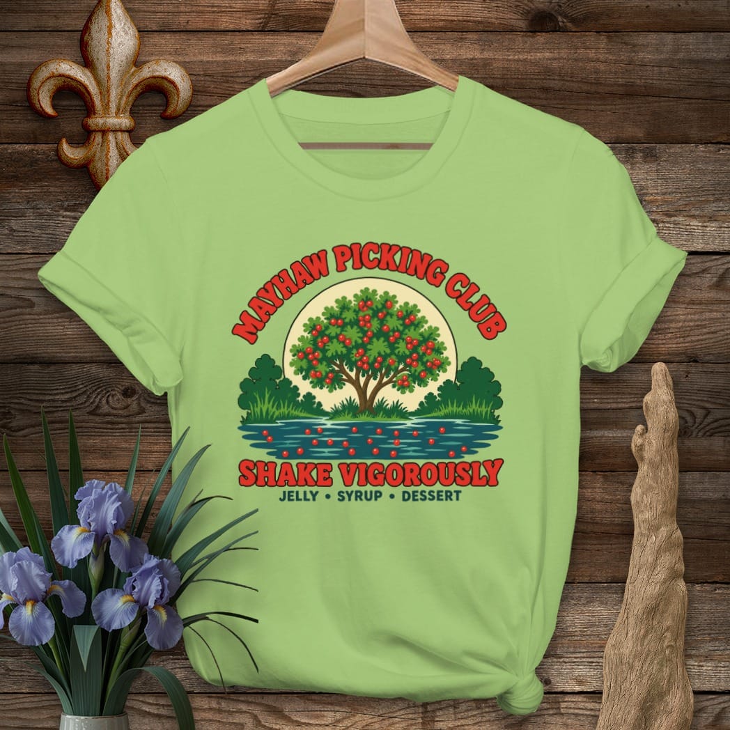 S / Lime Louisiana Mayhaw Picking Club T-Shirt by Laissez Faire Wear