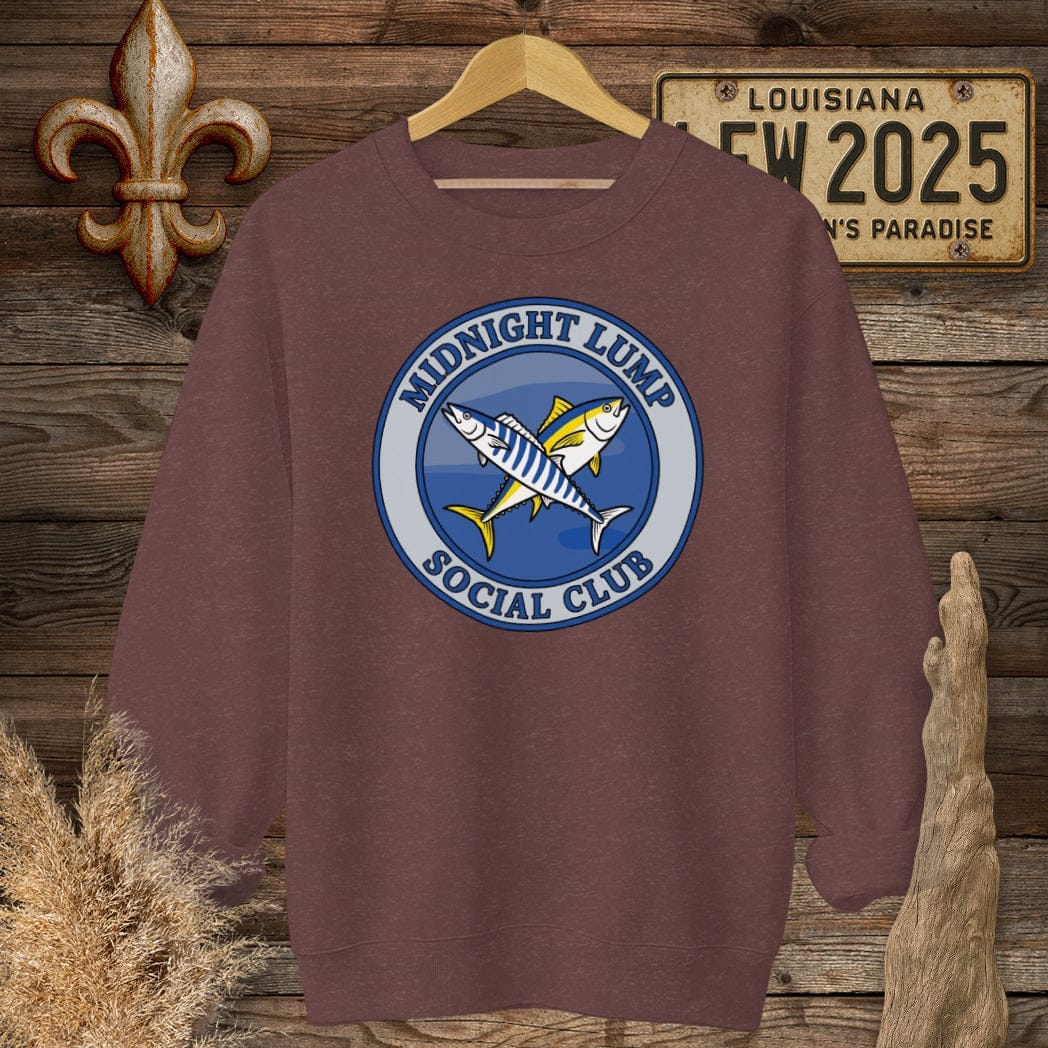 S / Heather Sport Dark Maroon Louisiana Midnight Lump - Venice Sweatshirt by Laissez Faire Wear