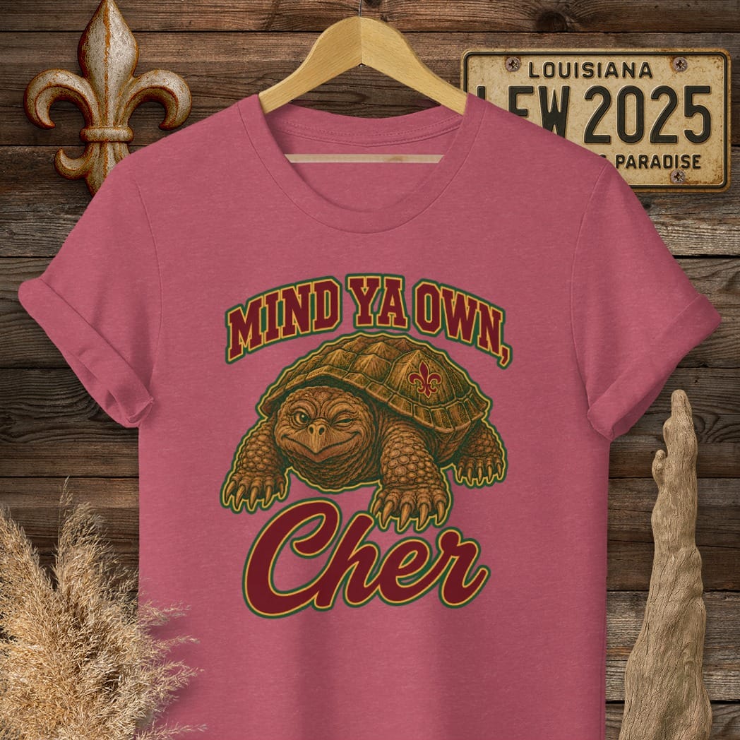 S / Heather Cardinal Louisiana Mind Ya Own T-Shirt by Laissez Faire Wear
