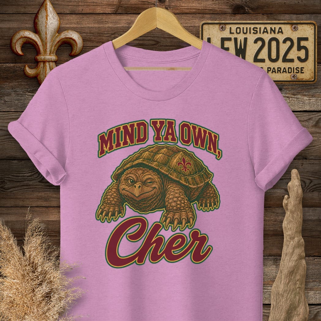 S / Heather Radiant Orchid Louisiana Mind Ya Own T-Shirt by Laissez Faire Wear