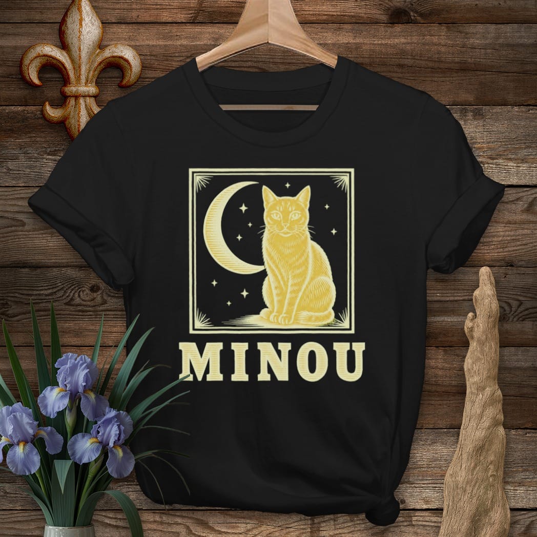S / Black Louisiana Minou at Night T-Shirt by Laissez Faire Wear