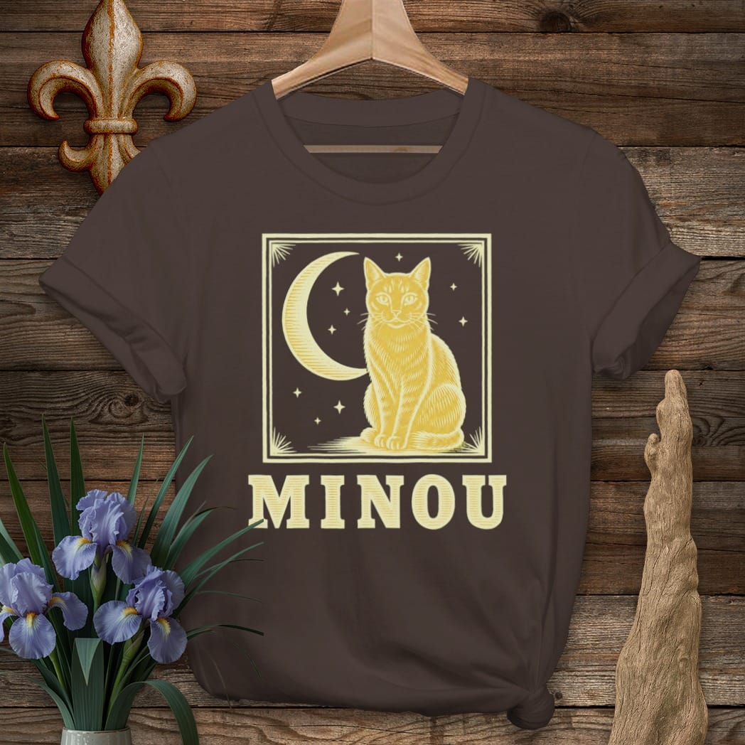 S / Dark Chocolate Louisiana Minou at Night T-Shirt by Laissez Faire Wear