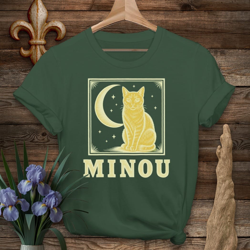 S / Forest Green Louisiana Minou at Night T-Shirt by Laissez Faire Wear