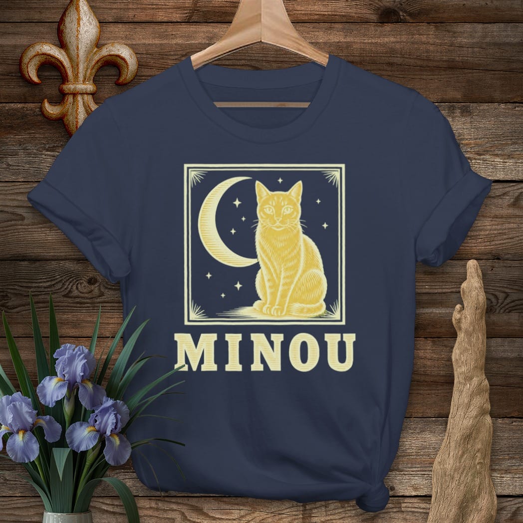S / Navy Louisiana Minou at Night T-Shirt by Laissez Faire Wear