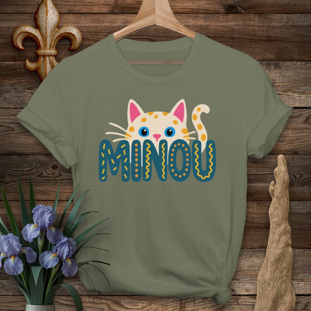 S / Military Green Louisiana Minou Hiding T-Shirt by Laissez Faire Wear