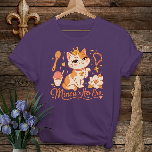 S / Purple Louisiana Minou in Her Era T-Shirt by Laissez Faire Wear