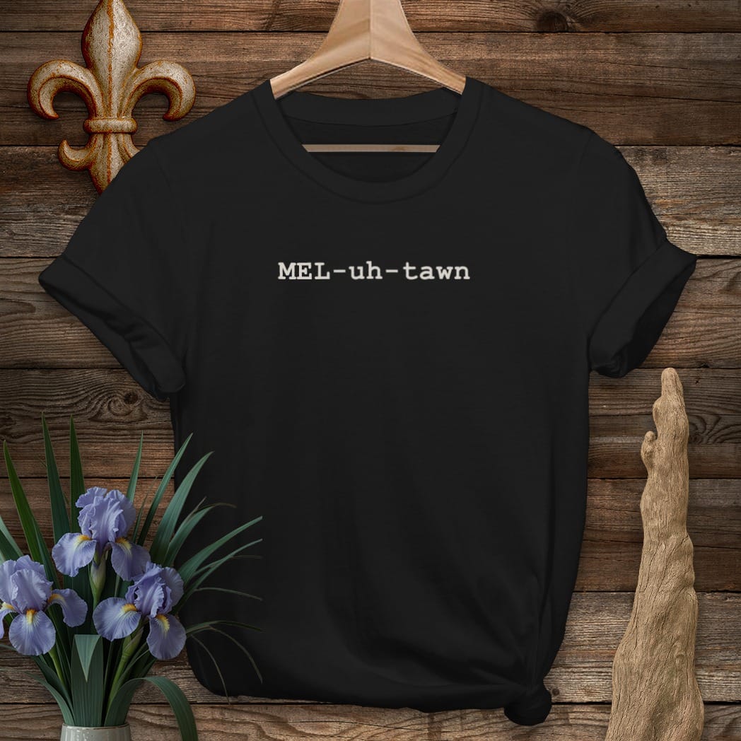 S / Black Louisiana Mirliton Pronunciation T-Shirt by Laissez Faire Wear