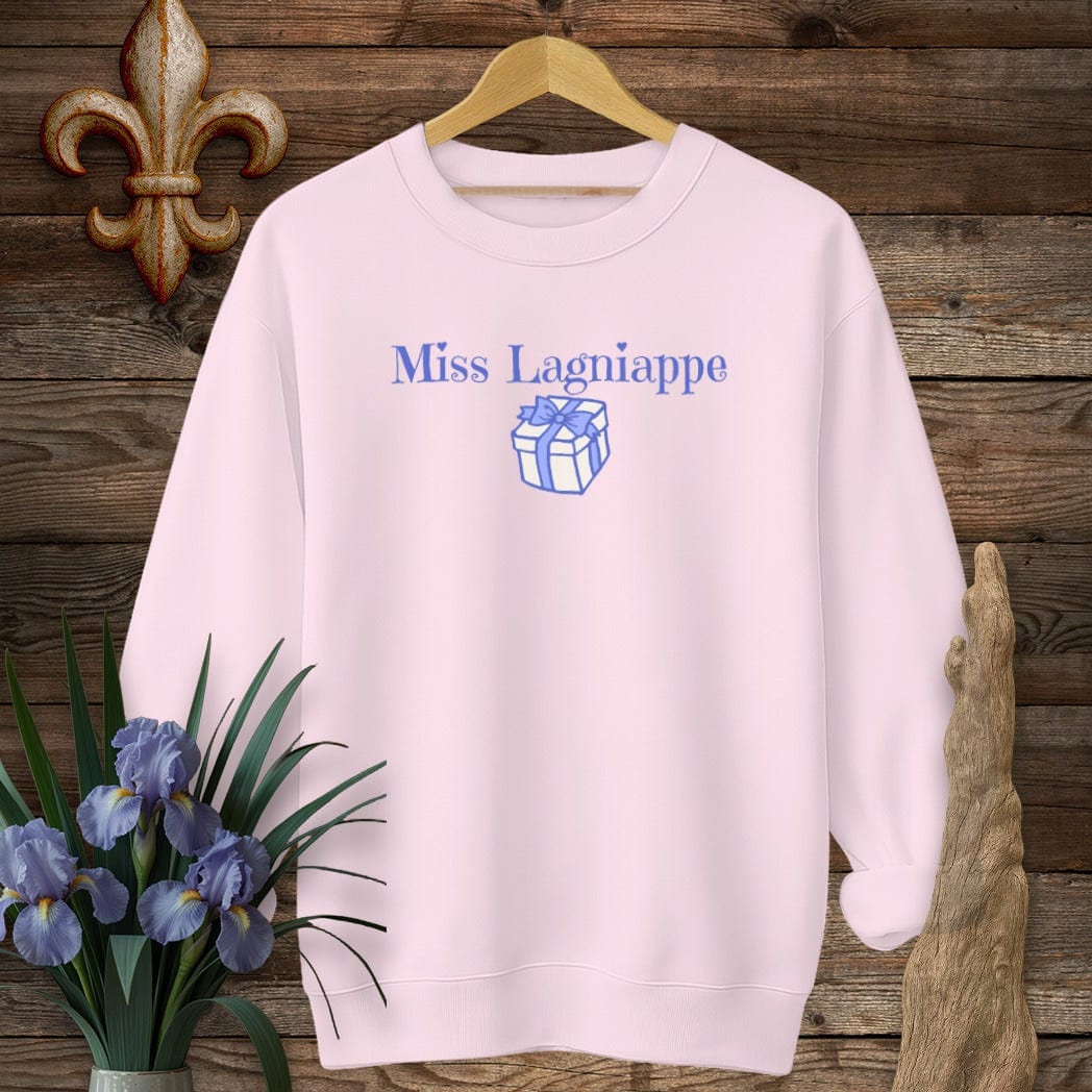 S / Light Pink Louisiana Miss Lagniappe Sweatshirt by Laissez Faire Wear