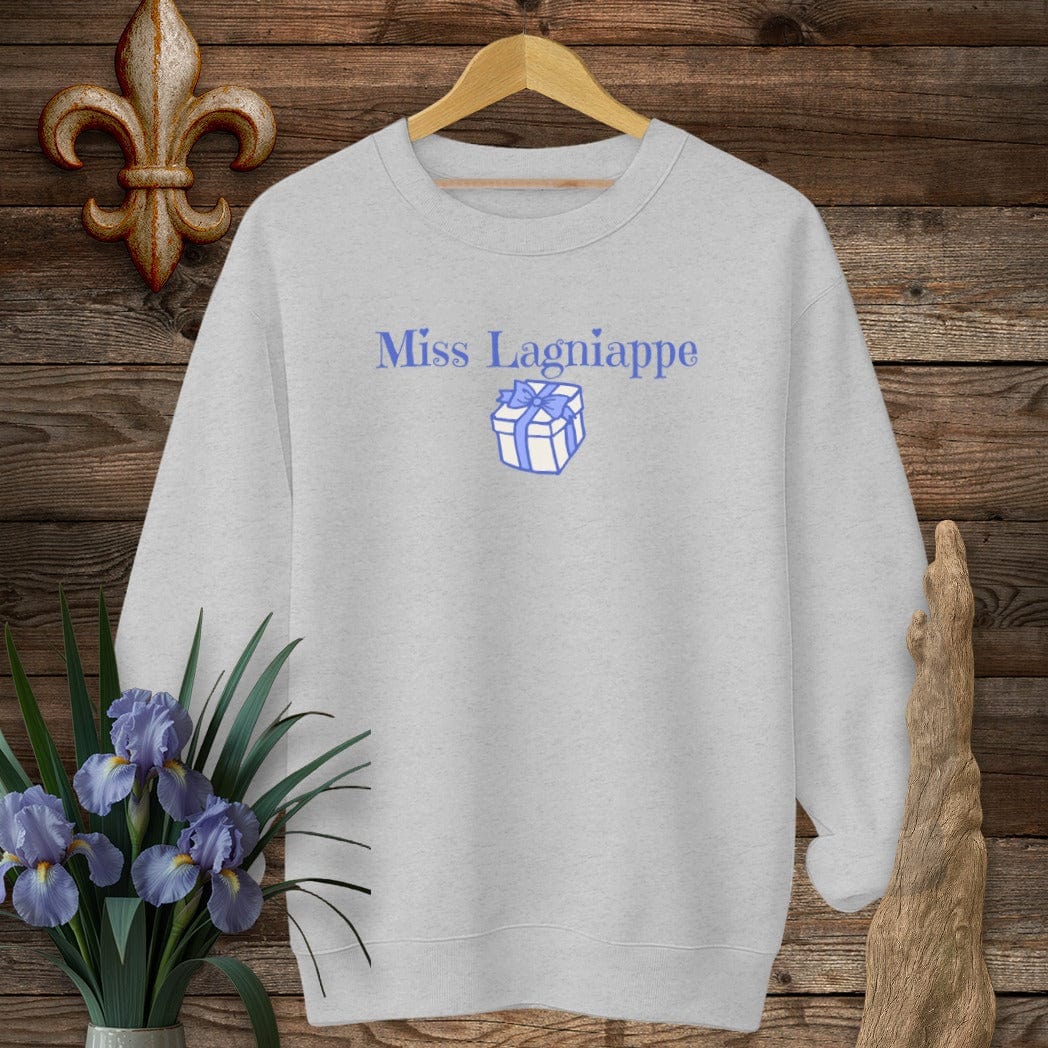 S / Sport Grey Louisiana Miss Lagniappe Sweatshirt by Laissez Faire Wear