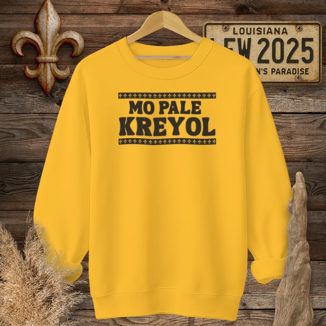 S / Gold Louisiana Mo Pale Kreyol (I Speak Creole) Sweatshirt by Laissez Faire Wear