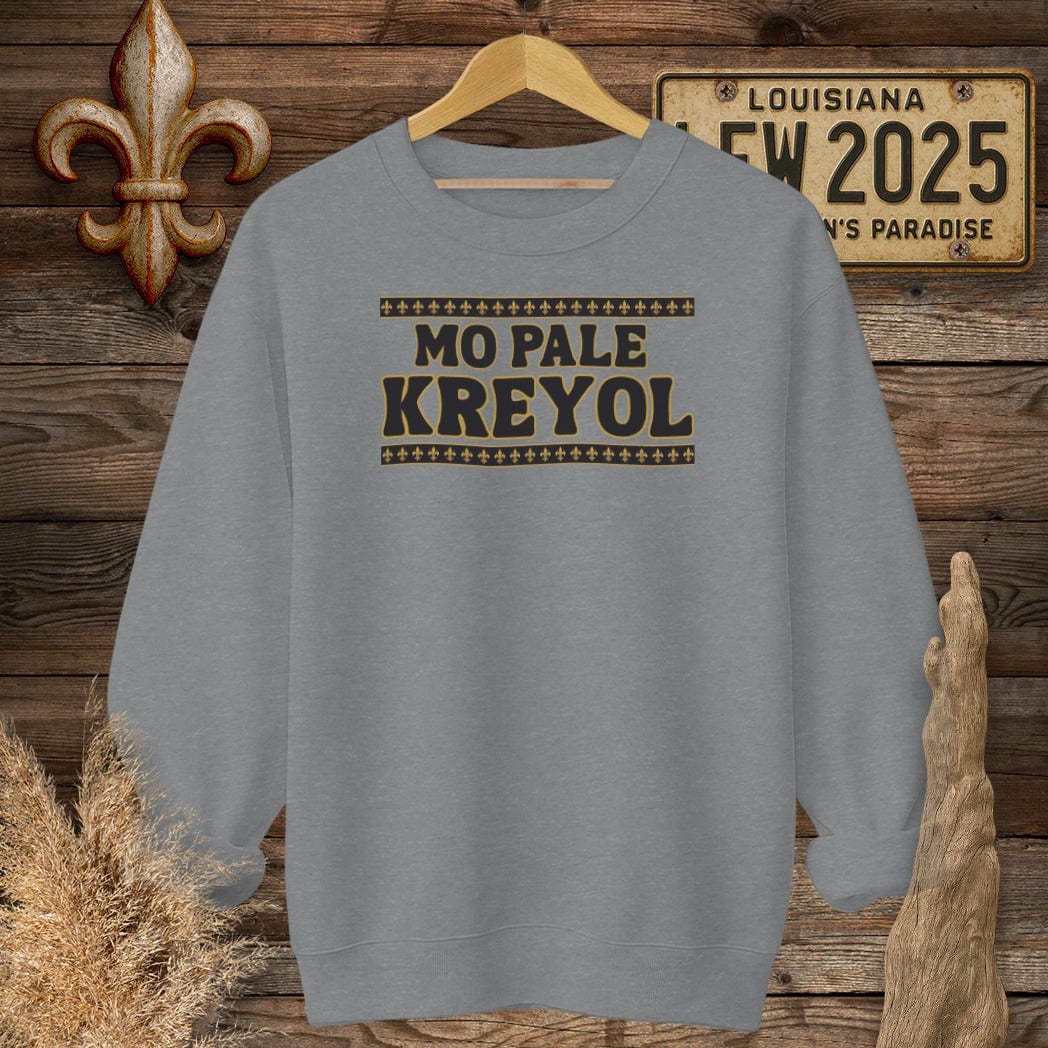 S / Graphite Heather Louisiana Mo Pale Kreyol (I Speak Creole) Sweatshirt by Laissez Faire Wear