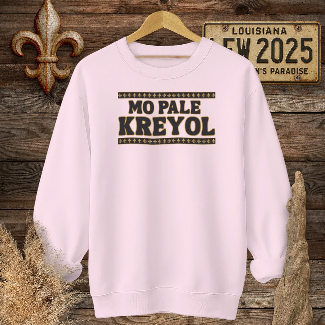 S / Light Pink Louisiana Mo Pale Kreyol (I Speak Creole) Sweatshirt by Laissez Faire Wear