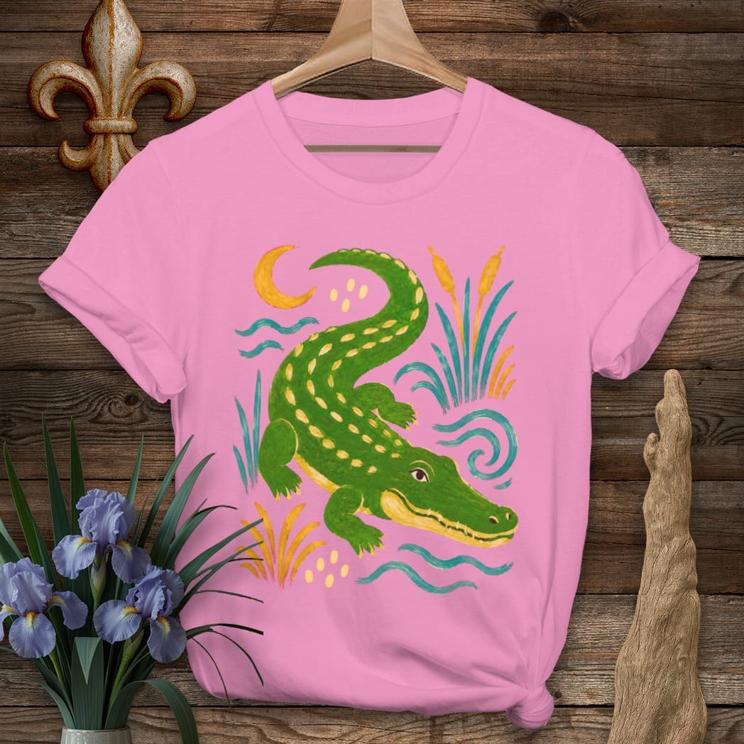 S / Azalea Louisiana Moonlit Gator by Laissez Faire Wear