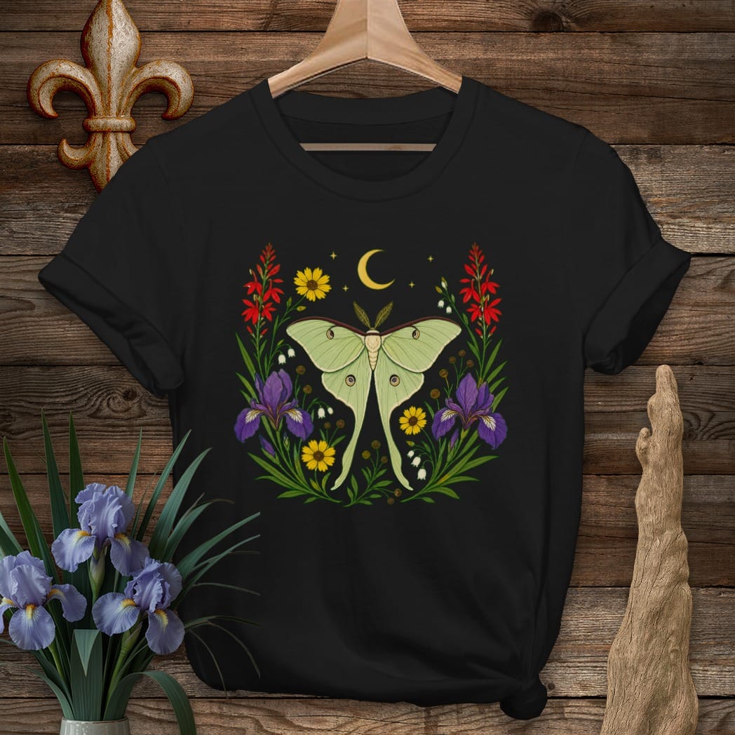 Black / S Louisiana Moonlit Louisiana Wildflowers T-Shirt by Laissez Faire Wear