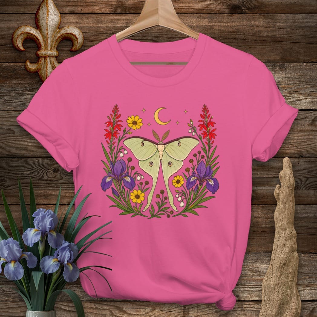 Heliconia / S Louisiana Moonlit Louisiana Wildflowers T-Shirt by Laissez Faire Wear