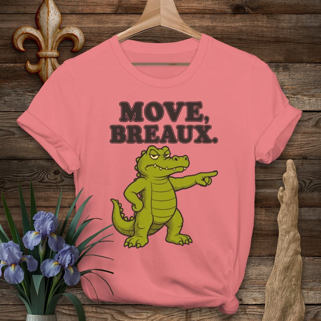 S / Coral Silk Louisiana Move Breaux T-Shirt by Laissez Faire Wear