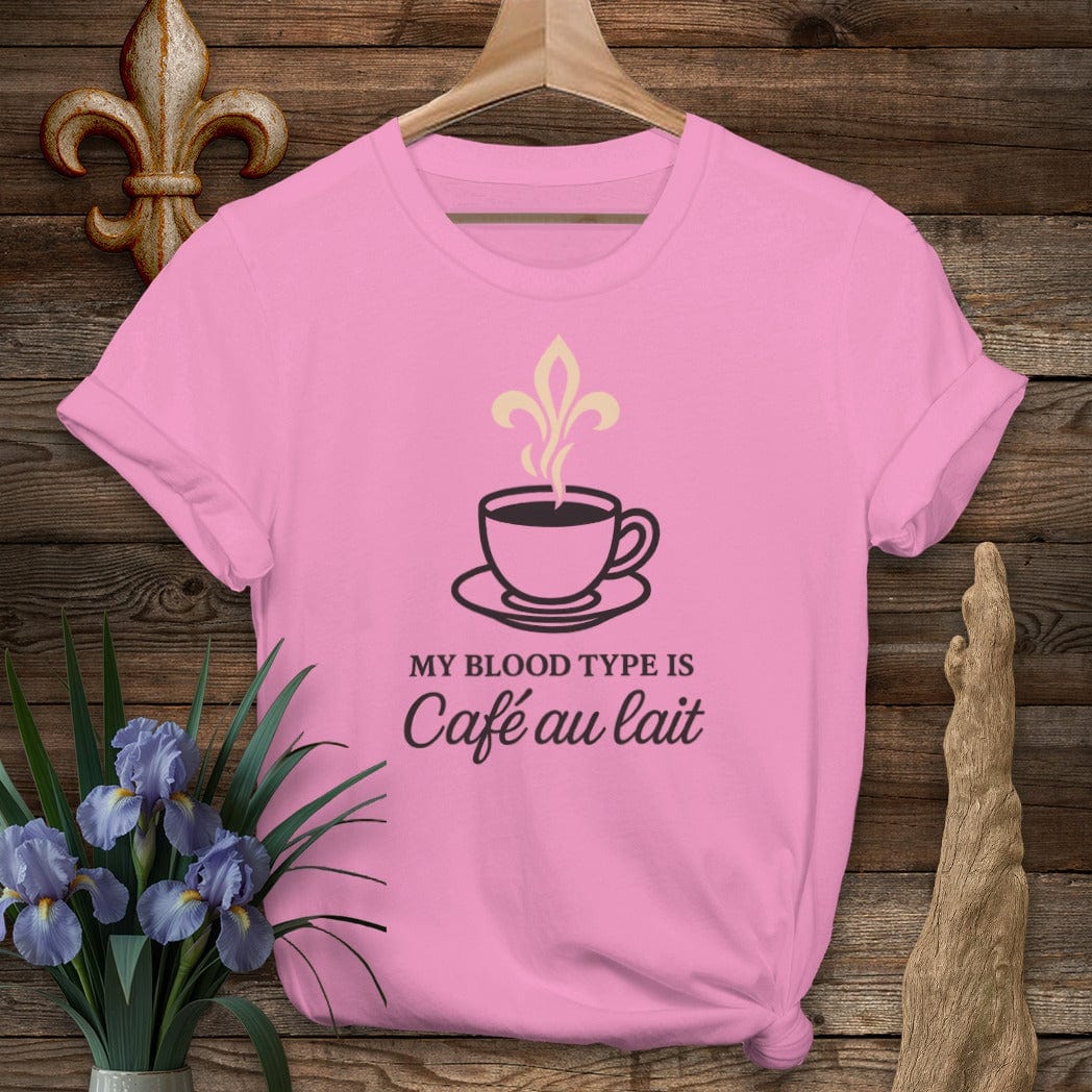 S / Azalea Louisiana My Blood Type Is Cafe Au Lait T-Shirt by Laissez Faire Wear