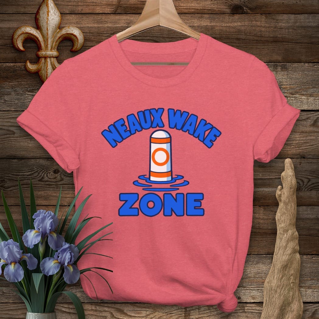 S / Heather Red Louisiana Neaux Wake Zone T-Shirt by Laissez Faire Wear