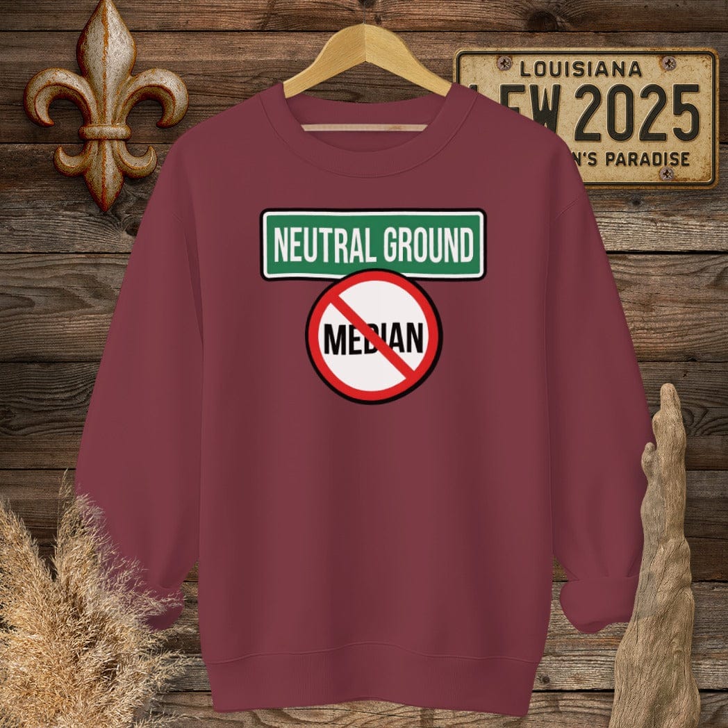 S / Garnet Louisiana Neutral Ground Sweatshirt by Laissez Faire Wear