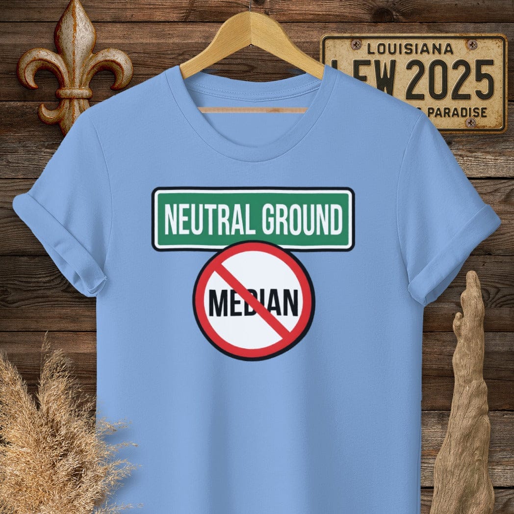 S / Carolina Blue Louisiana Neutral Ground T-Shirt by Laissez Faire Wear