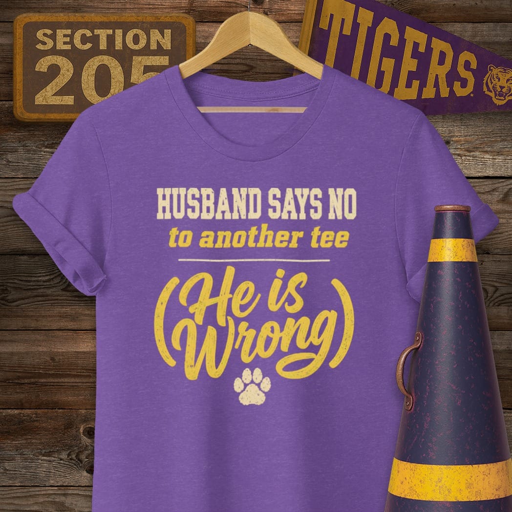 S / Heather Purple Louisiana No More Tees T-Shirt by Laissez Faire Wear