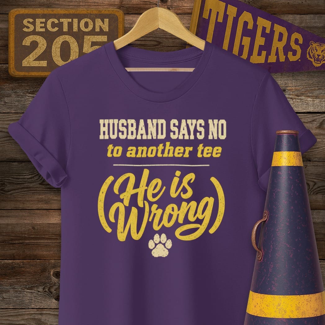 S / Purple Louisiana No More Tees T-Shirt by Laissez Faire Wear