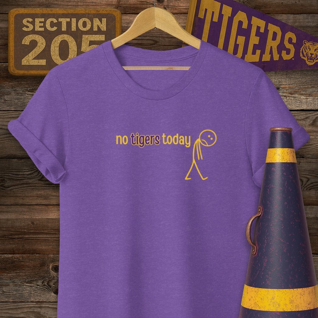 S / Heather Purple Louisiana No Tigers Today T-Shirt by Laissez Faire Wear