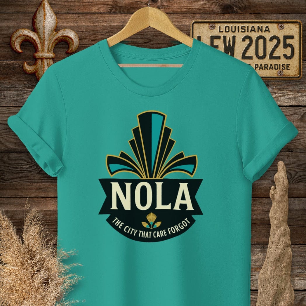 S / Jade Dome Louisiana NOLA Badge T-Shirt by Laissez Faire Wear